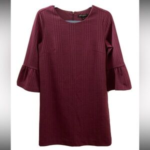Banana Republic Bell Sleeve Dress Size Small Bell Burgandy *e0936